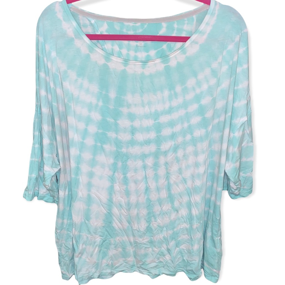 Calvin Klein Performance Plus Size Mint Tie Dye Open Back Top